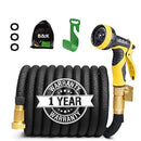 Garden Hose, Lightweight Expandable Water Hose Set, Outdoor Expanding Flexible Double Latex Core Yard Hose with 3/4 Solid Brass Fitting, 9 Functions Spray Nozzle and Hanger