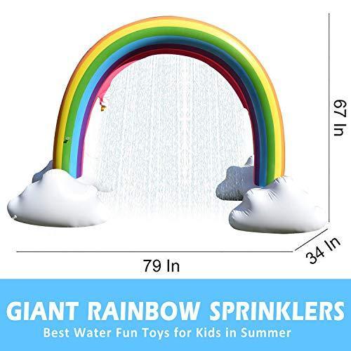 STFLY Outdoor Rainbow Sprinkler Inflatable Rainbow Cloud Yard Sprinklers Archway Lawn Beach Outdoor Toys, Water Toys for Child Adult Kid Summer Fun Play