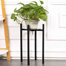 Sunnyglade Plant Stand for Indoor and Outdoor Pots - Black, Metal Potted Plant Holder for House, Garden & Patio - Sturdy, Galvanized Steel Pot Stand with Stylish Mid-Century Design, Medium (15" High)