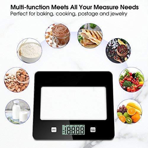 Digital Kitchen Scale Food Scales, TOBOX Postage Scale Multifunction Stainless Steel Accuracy with LCD Display and Tare Function for Baking and Cooking 22 lb 10 kg