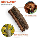 TAKAVU 6.7" Horsehair Shoe Shine Brush - 100% Soft Genuine Horse Hair Bristles - Unique Concave Design Wood Handle - Comfortable Grip, Anti Slip - for Boots, Shoes & Other Leather Care (