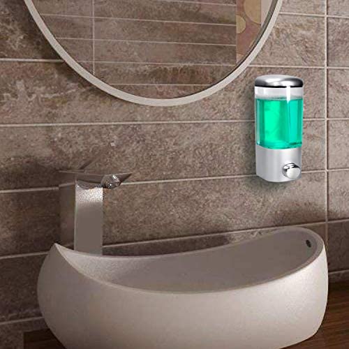 AIFUSI Soap Dispenser Wall Mount, Hand Liquid Shampoo Shower Gel Dispenser Manual Commercial Lotion Container for Bathroom Kitchen Office（15.2oz）