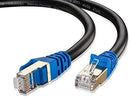 Outdoor Cat 7 Ethernet Cable 50ft, LiuTian 26AWG Heavy-Duty Cat7 Networking Cord Patch Cable RJ45 10 Gigabit 600hz LAN Wire Cable STP Waterproof.