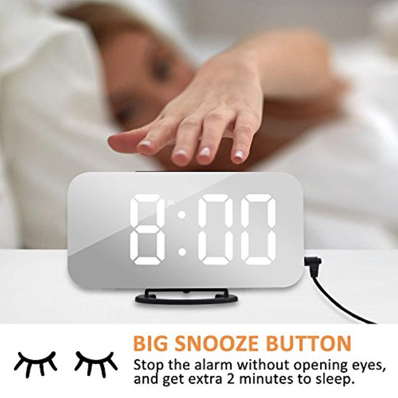Adoric Digital Alarm Clock - 6.5" Easy Read LED Display, Easy Snooze Function, Dual USB Charger Port