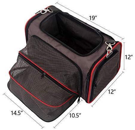 Airline Approved Cat Carrier – KiddyWoof Small Pet Carrier Travel Dog Purse Bag, Portable Soft Sided Cat Carrier with Two Side Expandable for Little Animals, Rabbit, Kitties, Kitten and Puppy