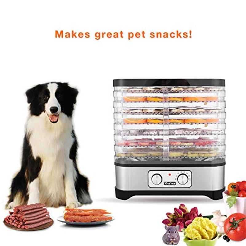 Food Dehydrator Machine, BPA Free Drying System With Nesting Tray - For Beef Jerky Preserving Wild Food and Fruit Vegetable Dryer in Home Kitchen (Button/ 7-Tray)