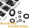 VIGRUE Black Zinc Plated Alloy Steel Flat Washers Set Washers Hardware Assortment 684 Pieces -9 Sizes M2 M2.5 M3 M4 M5 M6 M8 M10 M12