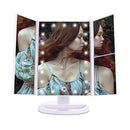 Pretty See Tri-Fold LED Lighted Makeup Mirror Touch Screen, 21 LED Lights, 1X/2X/3X Magnifying Vanity Mirrors