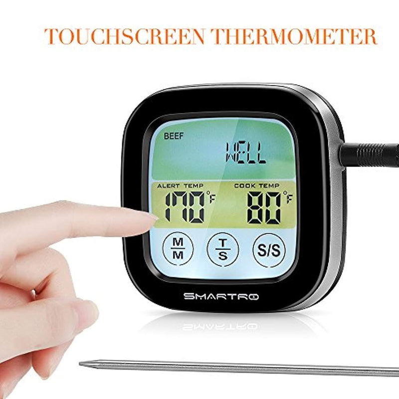 SMARTRO ST59 Meat Thermometer Digital Food Thermometer Cooking Thermometer with Timer Alert 2 Probes for Oven, Kitchen, Grill, Smoker