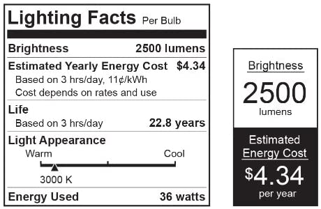Feit Electric BR40/DM/2500/3K/LED Electric Br40/Dm/2500/3K/L Dimmable Led Lamp, 36 W, 120 V, Bulged Reflector, 25000 Hr, BR40 Indoor
