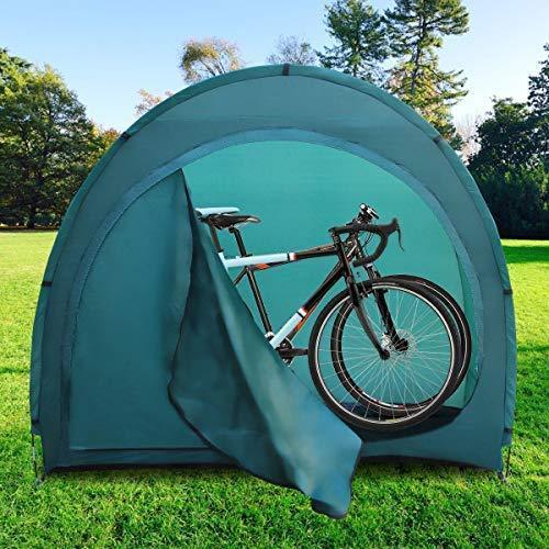 H&ZT Portable Pop Up Bike Tent Space Saving Outdoor Storage Shed Tent Weather Resistant Protection with Carrying Case (Dark Blue (Zipper Upgraded))