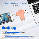 D-elfin Photo Stick for iPhone USB Flash Drive Memory Stick Backup Drive iOS Pendrive 128GB Photostick Mobile for External Storage iPad USB 3.0 iPhone OTG Android Type C iPhone Jump Drive (Black)