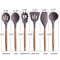 Silicone Cooking Utensils, 6 Pieces Nonstick Kitchen Tool Set BPA Free with Natural Acacia Hard Wood Handle by Maphyton