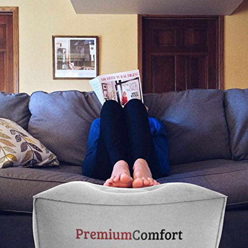 PremiumComfort Foot Rest Travel Pillow - Perfect Airplane Footrest And Kids Travel Pillow - Inflatable & Easy To Store And Carry - 100% Leakproof Design - Ideal Travel Pillow For Airplanes