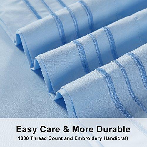 EMONIA Queen Sheets Set -6 Pieces Bed Sheets-Microfiber Super Soft 1800 Series Deep Pocket Fitted Sheets-Wrinkle