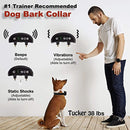 LumoLeaf Elite Anti Bark Dog Collar with Static Vibration Correction, USB Rechargeable with 4 Training Modes for All Breeds and Sizes, Trainer Recommended Dog Bark Control Device