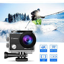 Crosstour 4K Action Camera 16MP WiFi Underwater Cam 30M Waterproof Case Sports Camera with Remote Control 2 Batteries and 19 Mounting Accessories