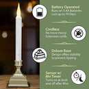 612 Vermont Battery Operated LED Window Candle with Sensor and 8 Hour Timer, Patented Dual LED Flicker Flame (Pewter)