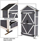 MCombo Outdoor Storage Cabinet Tool Sheds Backyard Garden Storage Shed Utility Wooden Organizer with Lockable Double Doors 1000 (Grey)