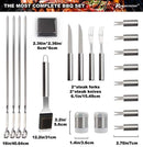 ROMANTICIST 27pc BBQ Grill Accessories Set with Thermometer for Men Women in Gift Box - Heavy Duty Stainless Steel Grill Utensils in Aluminium Case for Outdoor Camping Backyard Barbecue