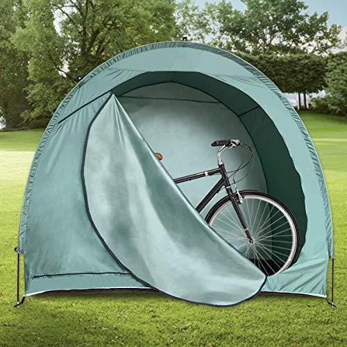 H&ZT Portable Pop Up Bike Tent Space Saving Outdoor Storage Shed Tent Weather Resistant Protection with Carrying Case (Dark Blue (Zipper Upgraded))