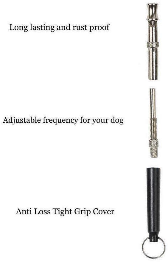 JBER Dog Whistle, Dog Training Whistle to Stop Barking Adjustable Frequency Ultrasonic Sound Training Tool Dog Bark Control with Free Premium Quality Lanyard 2 Pack Black Pet Whistle