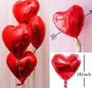 Trooer 12+2 Pack Valentines Day Decorations Heart Shaped Balloons I Love U Balloons, Valentine Wedding Birthday Party Supplies Foil Balloons with Ribbon