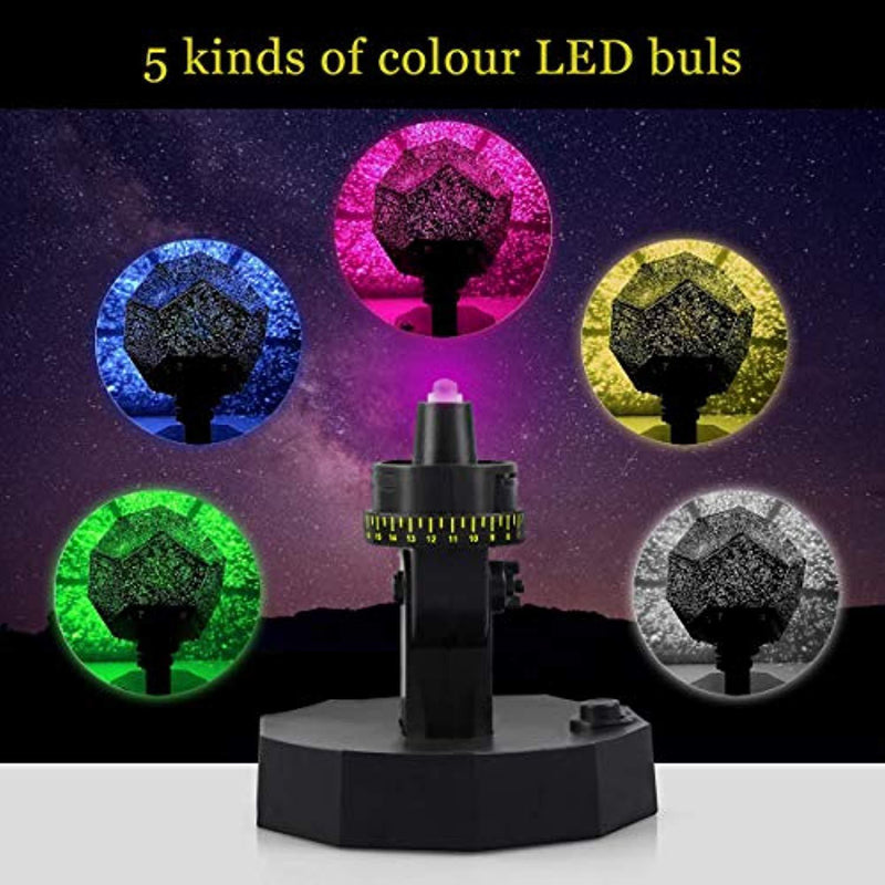 DIY Night Light Baby Star Projector, Multicolor Changing Lighting LED Starry Rotating Projection Lamp Gift for Kid Children Girl with USB Cables
