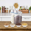 Mini Dry Food Storage Container - Rice Container with Pour Spout + Cup - Handy Dry Food Keeper for Sugar Beans Grain Candy 1.5L Blue