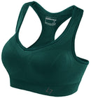 FITTIN Racerback Sports Bras - Padded Seamless Med Impact Support for Yoga Gym Workout Fitness