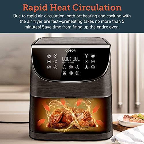 COSORI Air Fryer,Max XL 5.8 Quart,1700-Watt Electric Hot Air Fryers Oven & Oilless Cooker for Roasting,LED Digital Touchscreen with 11 Presets,Nonstick Basket,ETL Listed(100 Recipes)