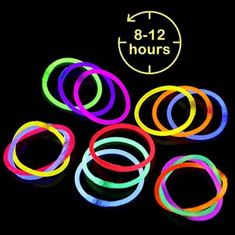 BOBOO Glow Sticks 200 Pcs 8" Glow Bracelets-Glow in The Dark Perfect for Party, Concerts,Halloween, Glow Party (200pcs)