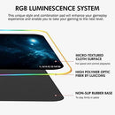 LED RGB Gaming Mouse Pad - 10 Light Modes Extended Computer Keyboard Mat with Durable Stitched Edges and Non-Slip Rubber Base, High-Performance Large Mouse Pad Optimized for Gamer 31.5X11.8X0.15Inch