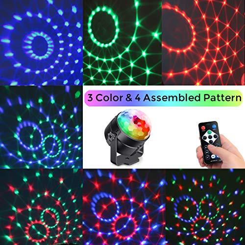 [2-Pack] Sound Activated Party Lights with Remote Control Dj Lighting, RGB Disco Ball Light, Strobe Lamp 7 Modes Stage Par Light