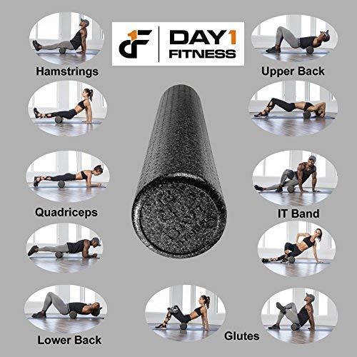 High Density Muscle Foam Rollers by Day 1 Fitness – 4 SIZE OPTIONS and 7 COLORS TO CHOOSE FROM - Sports Massage Rollers for Stretching, Physical Therapy, Deep Tissue and Myofascial Release -Exercise