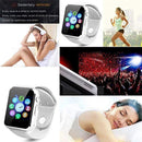 Bluetooth Smart Watch for iOS iPhone Android System Qidoou Wrist Watch Camera SIM Card Sleep Monitor Step Calories Tracker Alarm Clock Call/Message Reminder Anti-Lost for Adults and Kids(White)