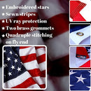 American Flag 3x5 ft - Heavy-Duty US Flag - Embroidered Stars - Nylon USA Flag Built for Outdoors - Sewn Stripes - UV Protection - Brass Grommets