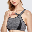 SYROKAN Women's Front Adjustable Lightly Padded Wirefree Racerback High Impact Sports Bra