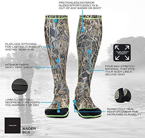 WETSOX Frictionless Wader Socks/Slip easily in & out of any boots or waders