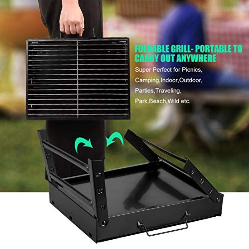 Uten Barbecue Charcoal Grill Folding Portable Lightweight BBQ Tools for Outdoor Cooking Camping Hiking Picnics Tailgating Backpacking