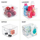 mDesign Kitchen Pantry and Cabinet Storage and Organization Bin - Pack of 4, 8" x 8" x 6", Clear