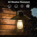 Outdoor Hanging Solar Lantern Light Copper Solar Lamp with Warm White fliament Bulbs for Garden Yard Pathway