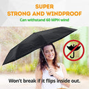 Compact Umbrella - Black Windproof Umbrella - Automatic Folding Travel Umbrella for Men & Women