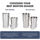 Boston Shaker: Professional Stainless Steel Cocktail Shaker Set, including 18oz Unweighted & 28oz Weighted Shaker Tins by Top Shelf Bar Supply