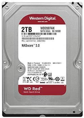 WD Red 2TB NAS Hard Drive - 5400 RPM Class, SATA 6 Gb/s, 64 MB Cache, 3.5" - WD20EFRX