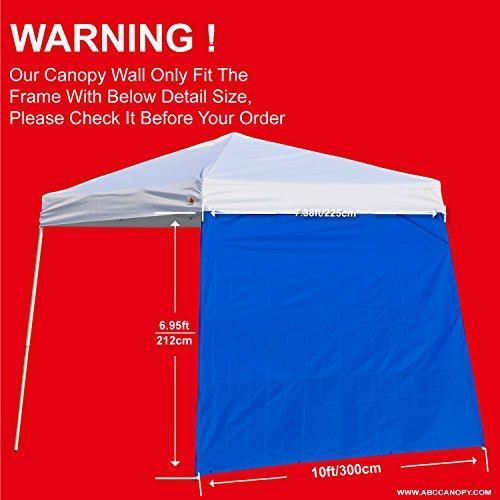ABCCANOPY Instant Canopy SunWall (15+Colors) for 10x10 Feet, 10x20 Feet Straight Leg pop up Canopy, 1 Pack Sidewall Only, White