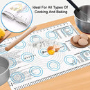 Silicone Baking Mat with Measurements, Non-Stick Pastry Mat for Rolling Dough Non Slip Heat Resistance Liner (23.1'' x 15.2'' - 2 Pack)