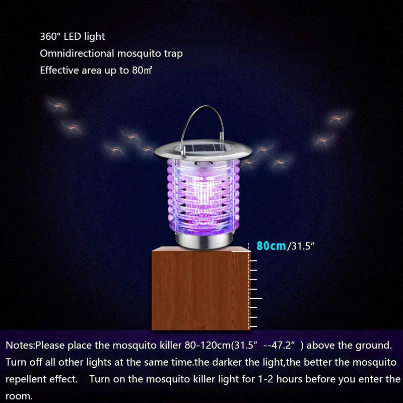 Nozkito Solar Electric Bugs Fly Mosquito Light Lamp, Indoor Outdoor Garden Modern Flashion LED Light Lamps for Residential House Garden Farm Commercial