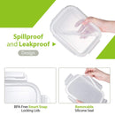 Bayco Large Glass Meal Prep Containers, [5 Pack, 36oz | 4.5cups] Glass Food Storage Containers with Lids, Airtight Glass Bento Boxes, BPA Free & FDA Approved & Leak Proof (5 lids & 5 Containers)