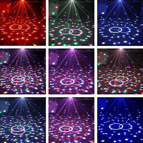 [2018 Latest Models-6 light bulbs] Nequare Party Lights Disco Ball Strobe Light Disco Lights 20 Colors Sound Activated Stage Light with Remote Control for Festival Bar Club Party Wedding Show Home …
